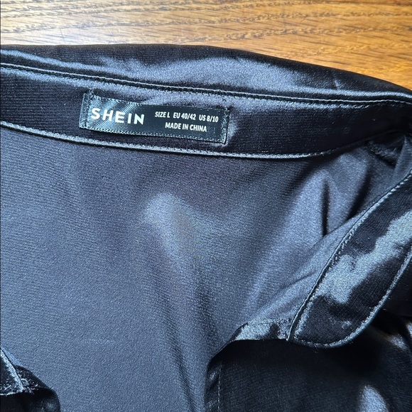 SHEIN Black Satin Blouse - Picture 3 of 5